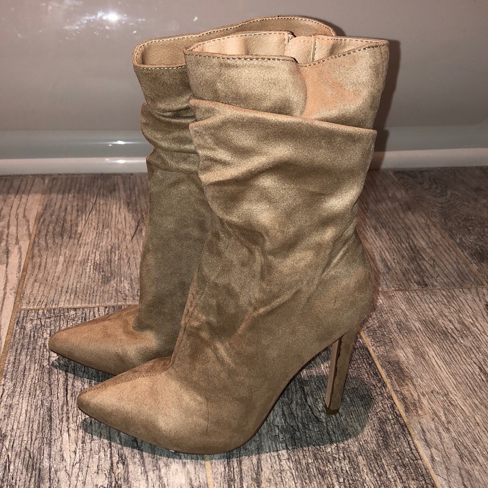 Tan ankle booties